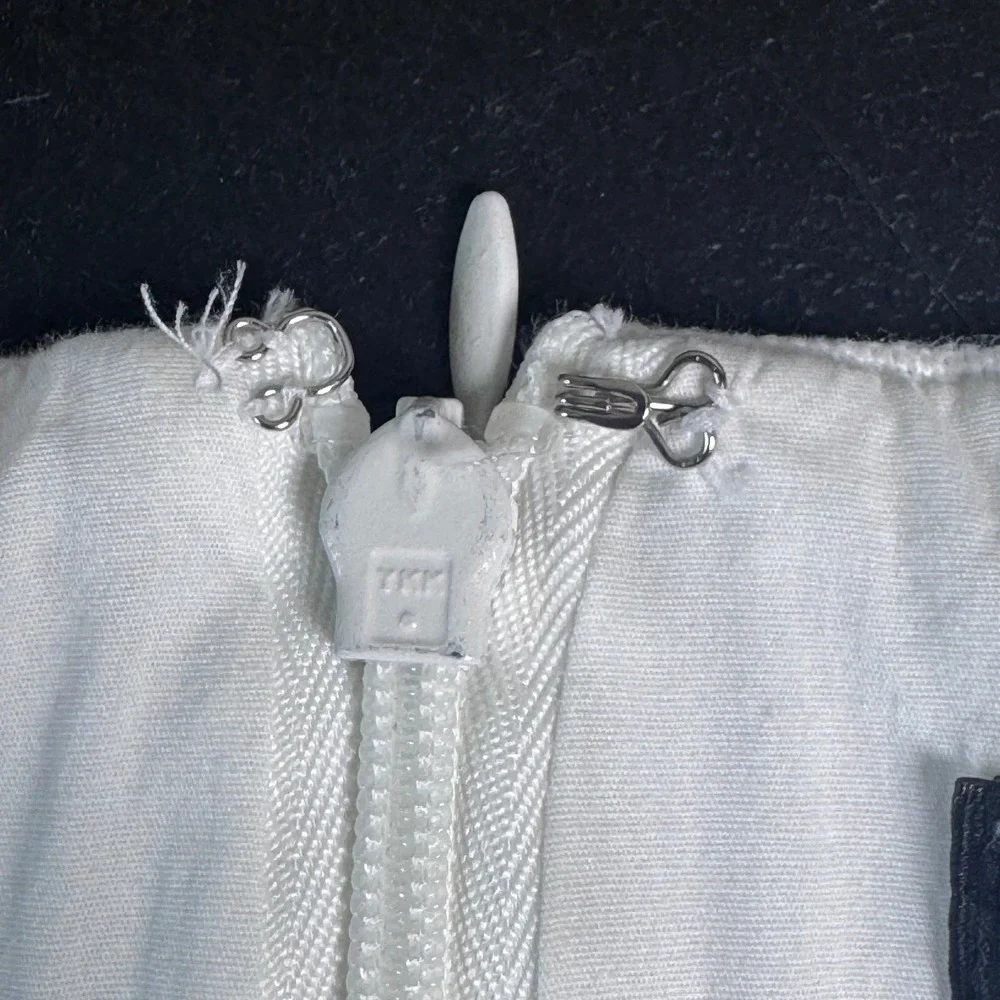 J.Crew White Linen Scalloped Tiered Sheath Dress Womens 6 Sleeveless Pockets